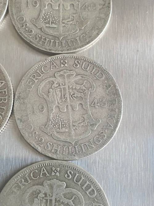 Lot of 12 x Florin and 2 Shillings 80% Silver Coins